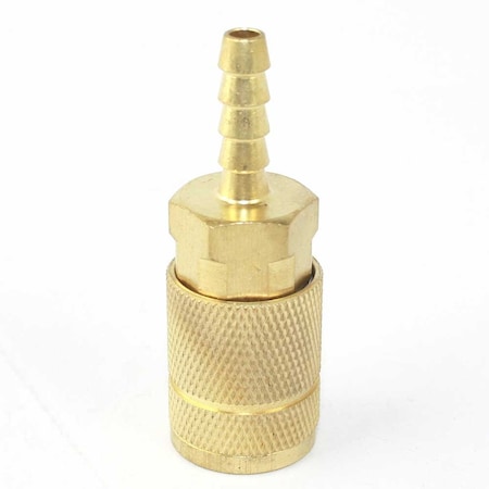 Interstate Pneumatics 1/4 Inch Automotive Brass Coupler x 1/4 Inch Barb, PK 6 CA443B-D6